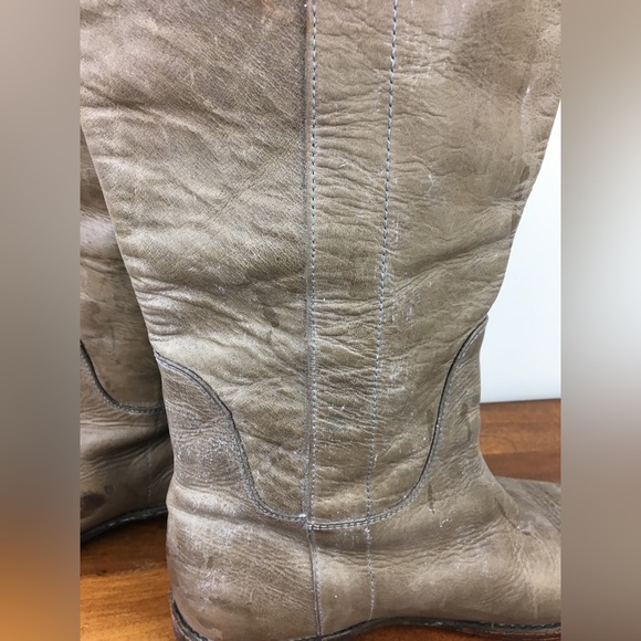Frye Paige Tall Riding Boots Womens 8.5B Distressed Leather Gray Knee High 77534 - Picture 12 of 12